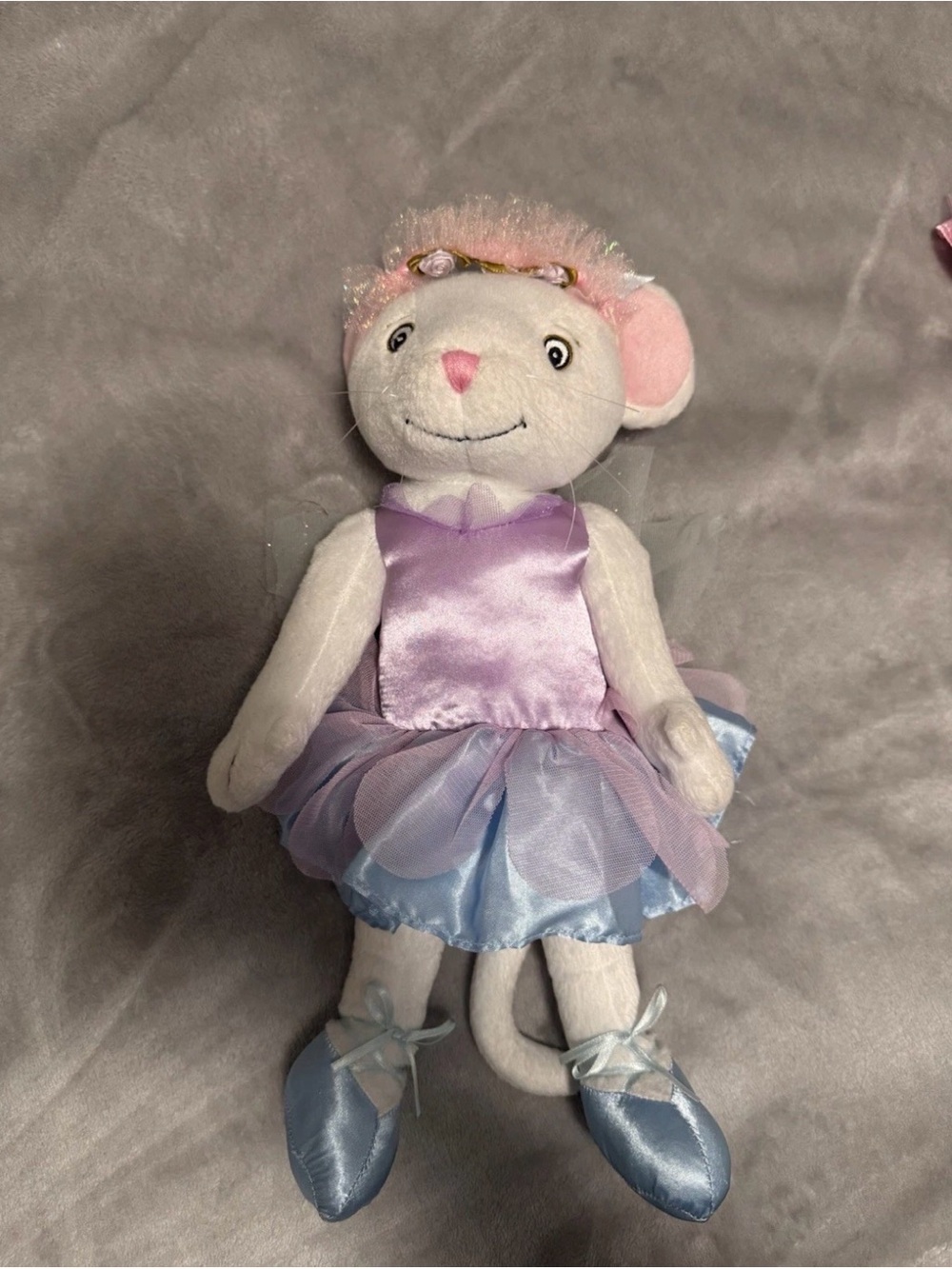 Plush Ballet Mouse Doll in Pink and Light Blue